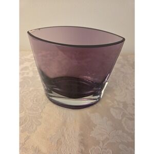 Purple Glass Vase Modern Sculptural Contemporary Home Decor Accent